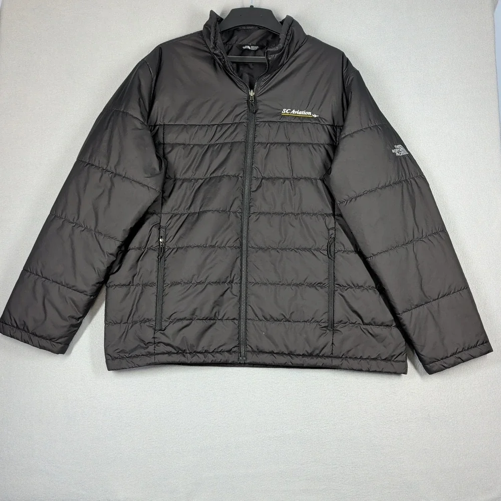 The North Face Puffer Jacket Mens XXXL‎ Black SC Aviation Quilted Full Zip Coat